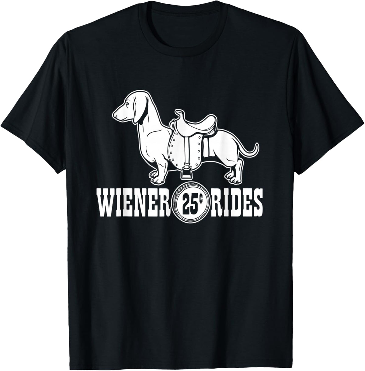 Weiner Rides | Funny Dachshund T- Shirt T-Shirt - Black