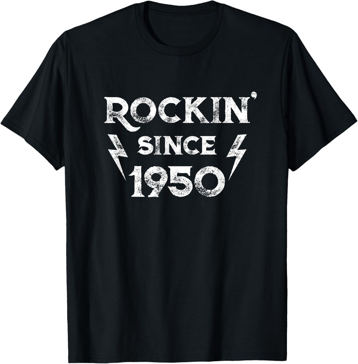 76 Year Old Classic Rock and Roll 76th Birthday T-Shirt - Black