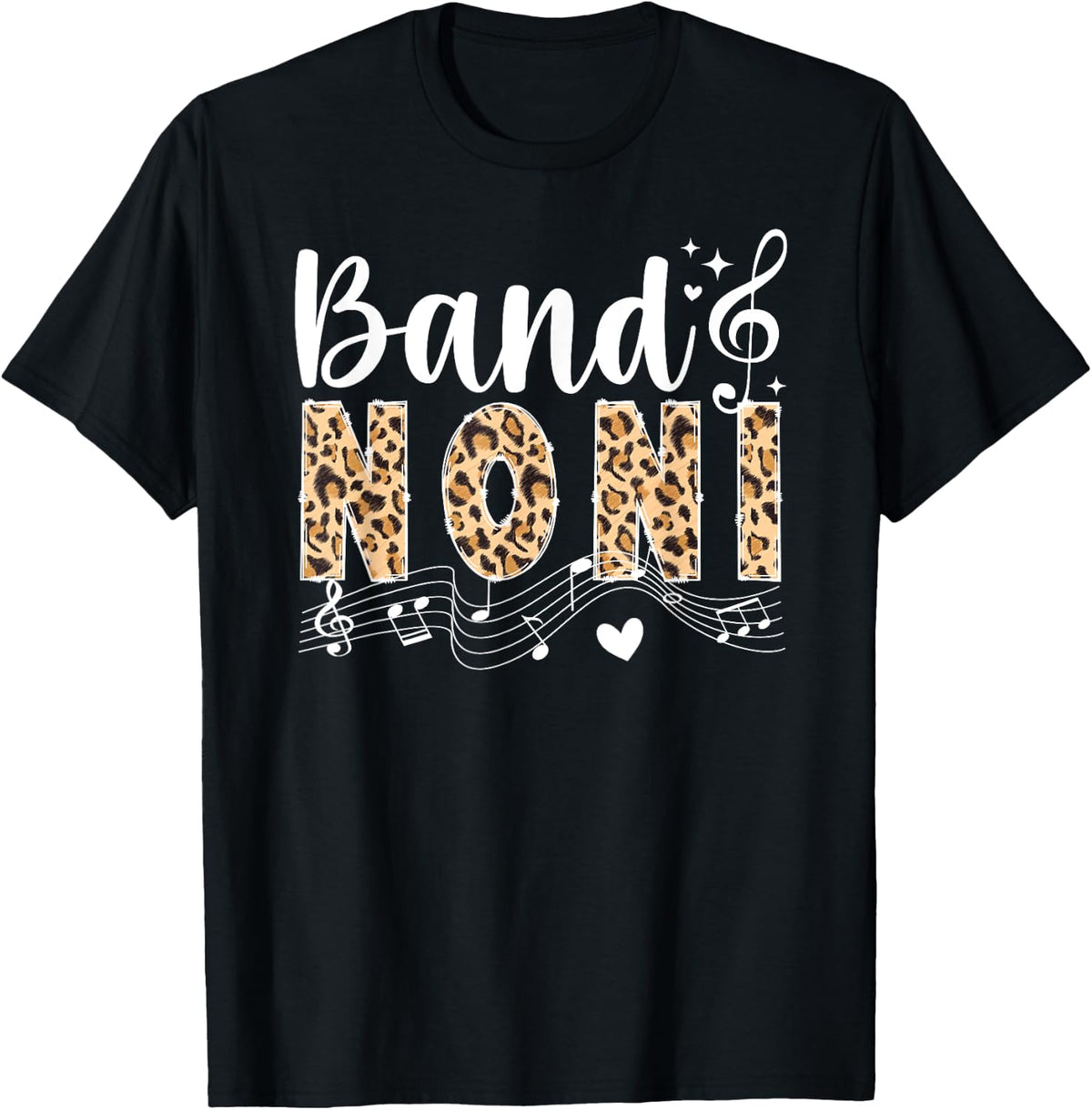 Band Noni Leopard Marching Band Noni Grandma T-Shirt - Black