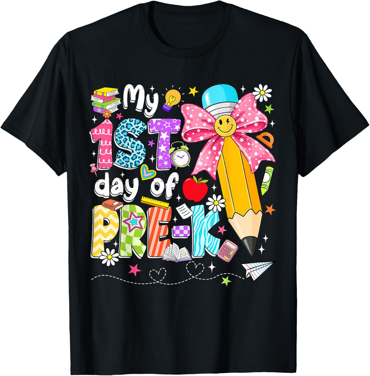 My 1st Day of Pre-k 2026 Back to School Preschool Girls Kid T-Shirt - Black