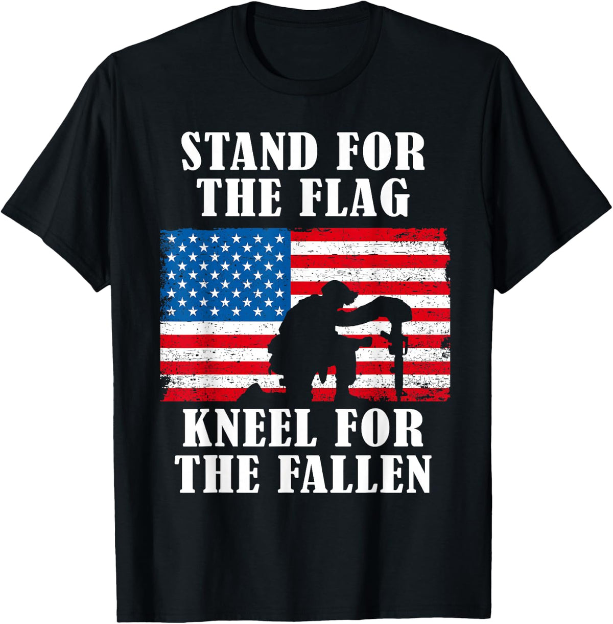 Stand for the Flag | Veterans Day Partiotic Military T-Shirt - Black