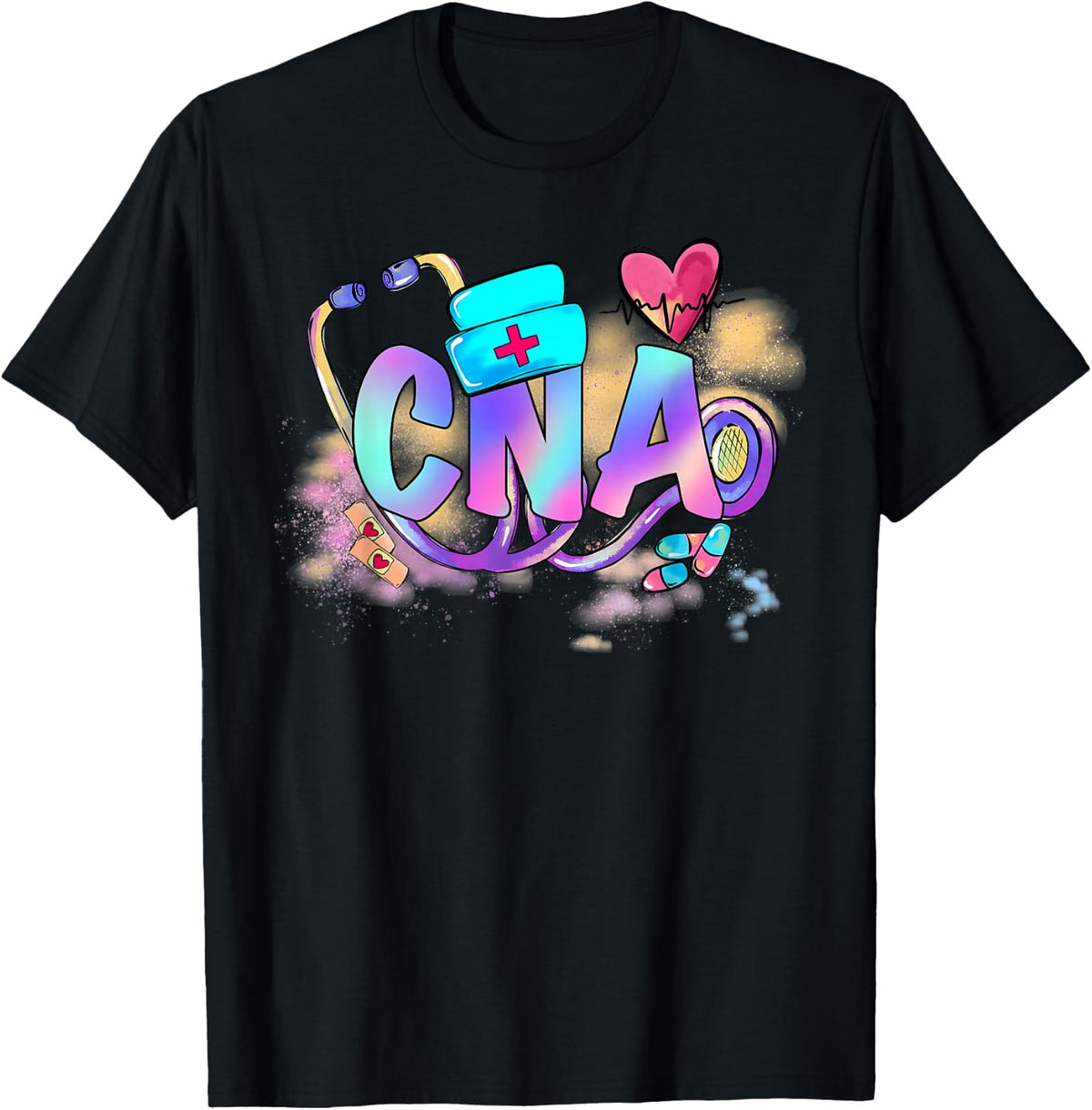 Tie Dye CNA Cute Nurse Day CNA RN Nurse Week Gifts Nursing T-Shirt - Black
