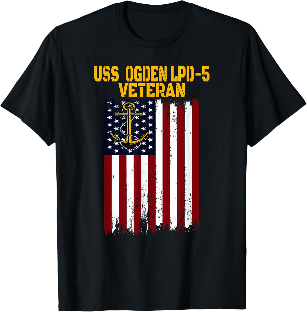 USS Ogden LPD-5 Amphibious Transport Docks Veterans Day T-Shirt - Black