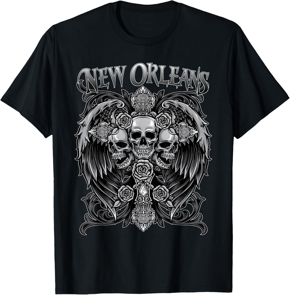 New Orleans Louisiana Gothic Vampire Capital of The World T-Shirt - Black
