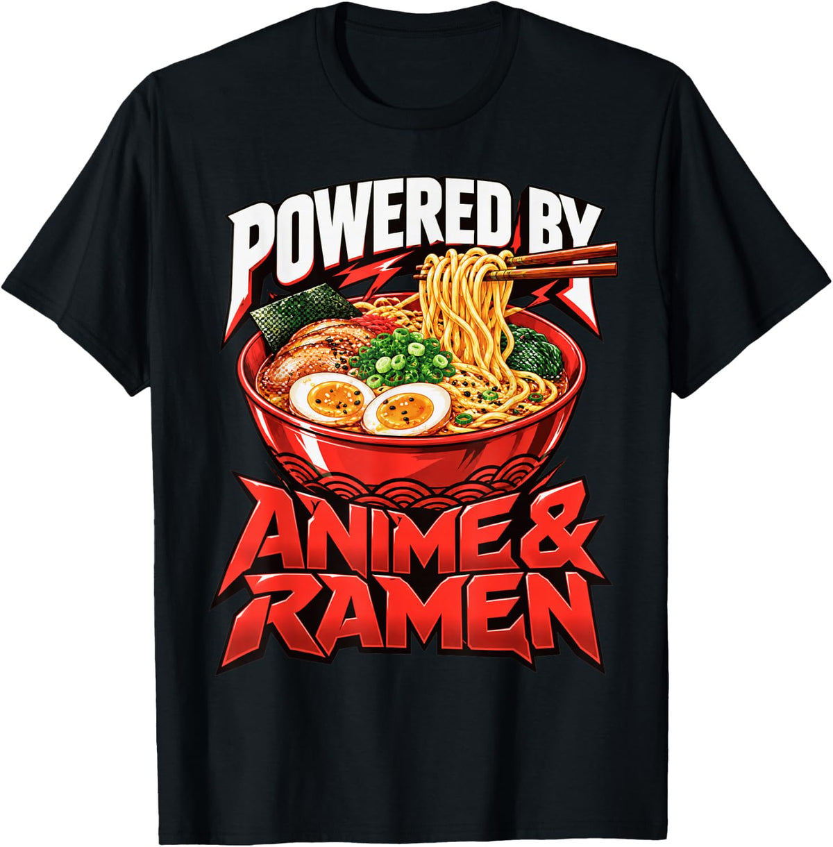 Funny Anime Ramen Japanese Noodle Lover Otaku Culture T-Shirt - Black