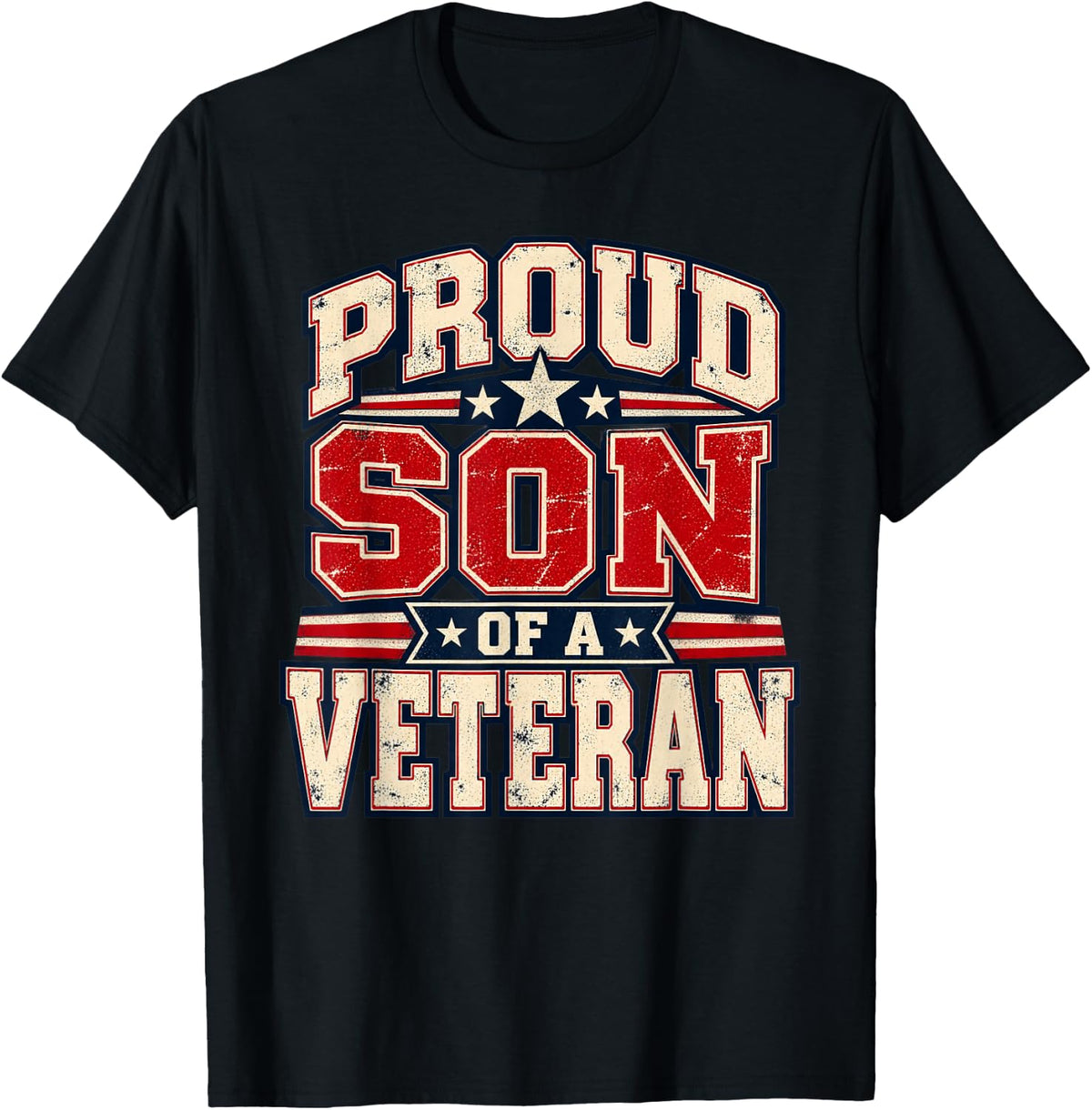 Patriotic Veteran Family Tribute Graphic T-Shirt - Black