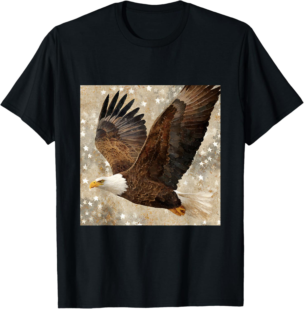 American Bald Flight Stars Patriotic USA T-Shirt - Black