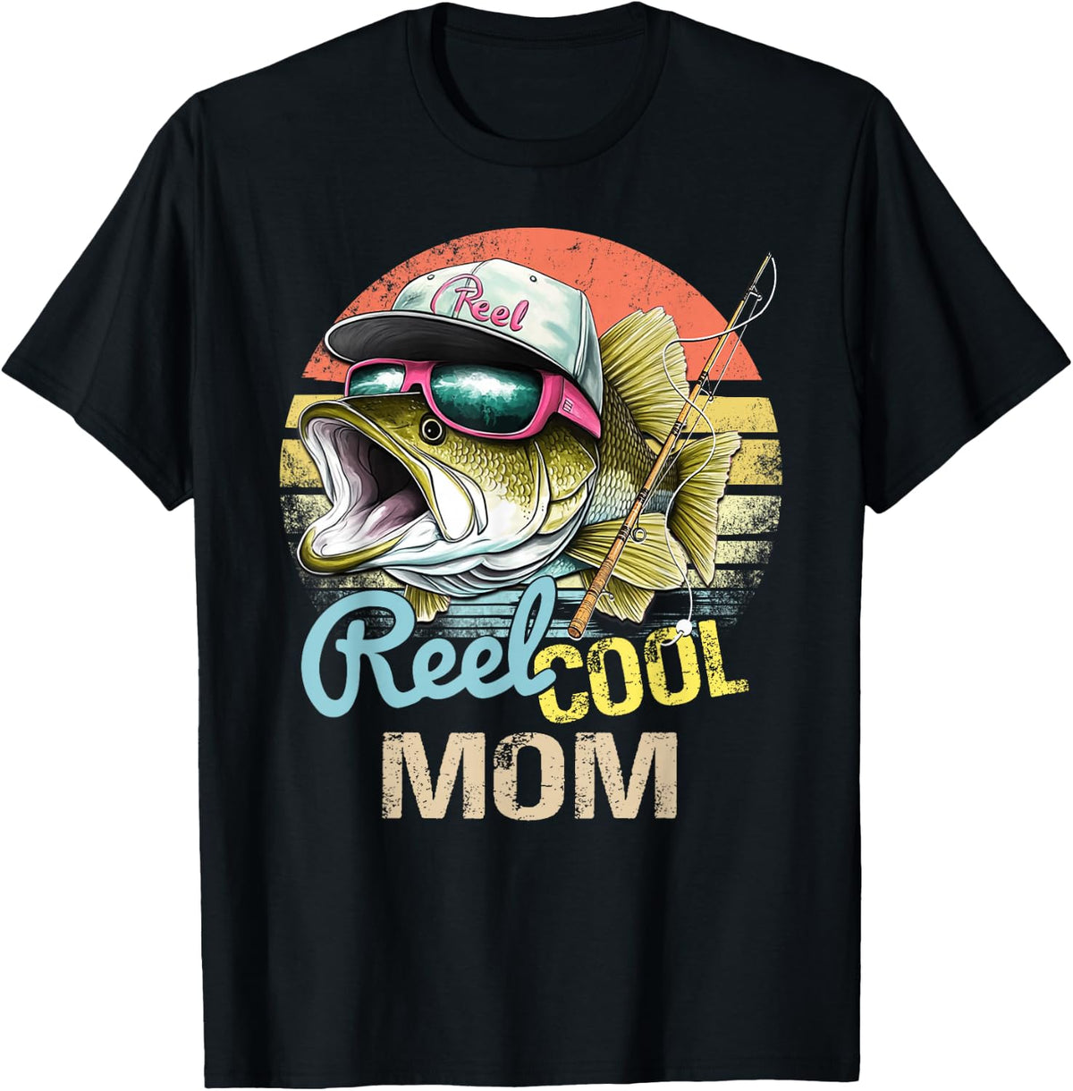 Reel Cool Mom Funny Fishing Quotes For Uncle Women T-Shirt - Black