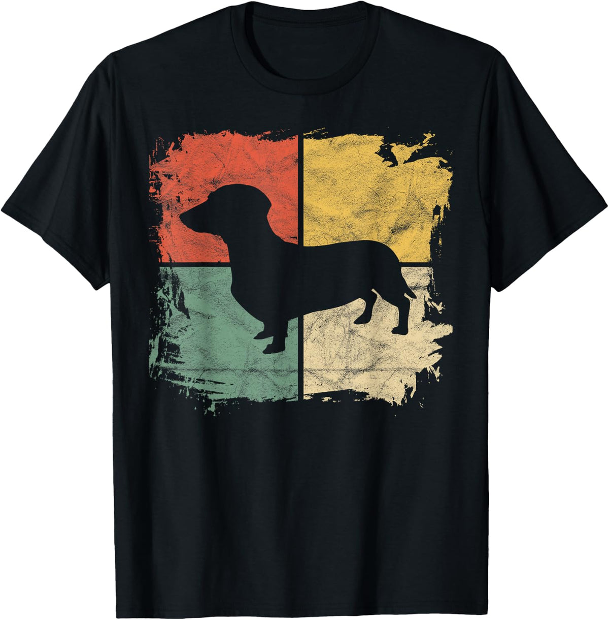 Square Retro Dachshund Owner Gift Dog Parent Dad Doxie Mom T-Shirt - Black