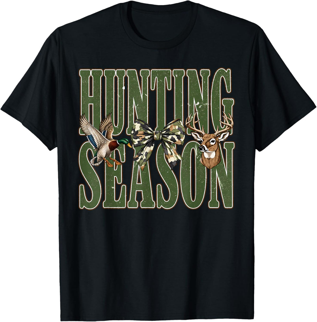 Hunting Season Camo Western Vintage Hunting Wife Men Women T-Shirt - Black