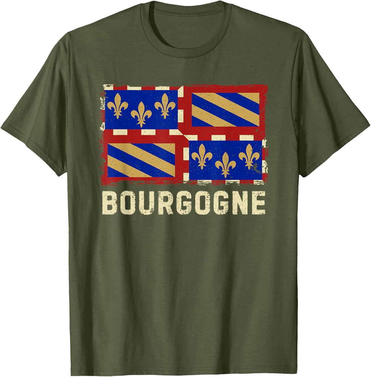Bourgogne French region France Burgundians wine tours dijon T-Shirt - Olive Green