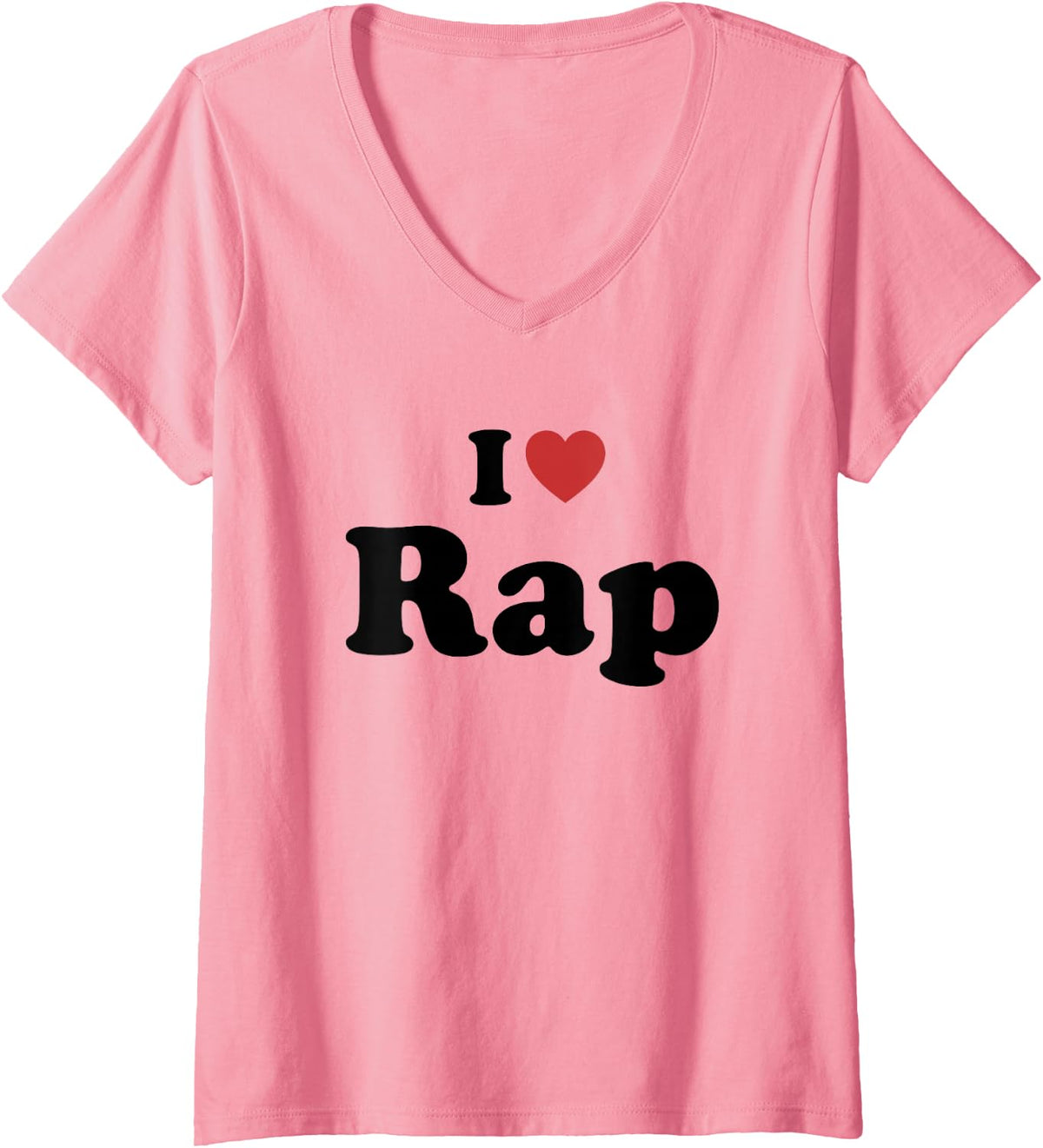 Women's I Love Rap V-Neck T-Shirt - Pink