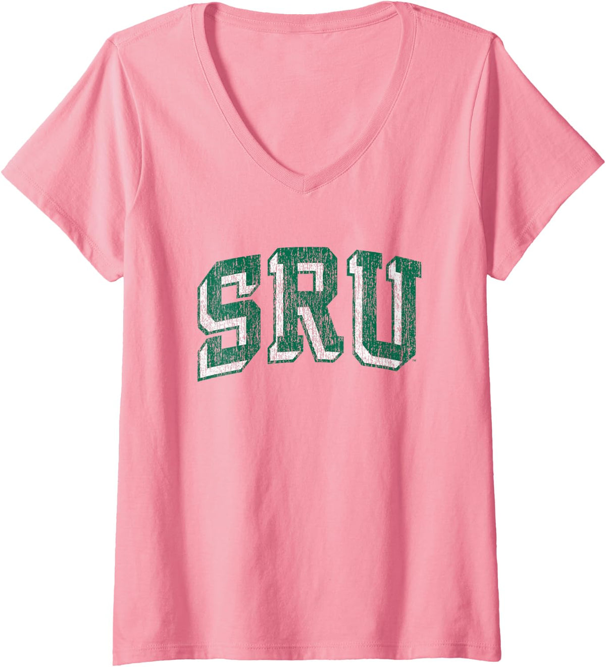 Womens Slippery Rock The Rock Vintage Block Logo Official Licensed V-Neck T-Shirt - Pink
