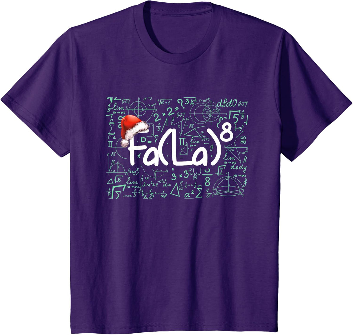 Funny Math Teacher Shirts FA La 8 Christmas T-Shirt Tee for Teachers Students - Purple