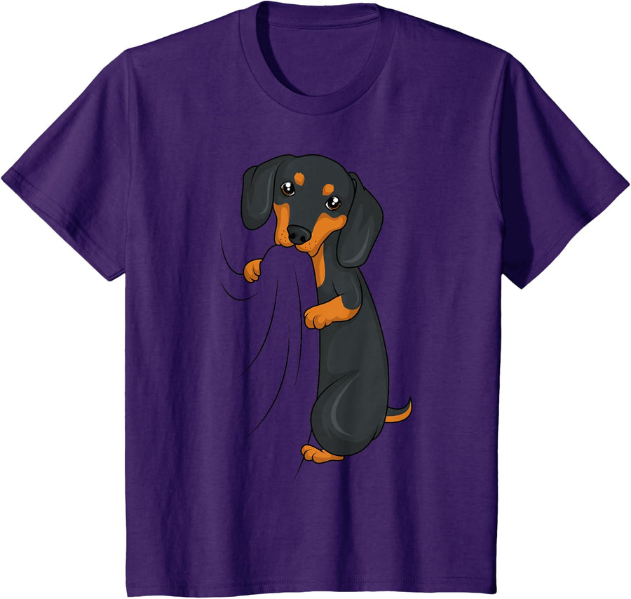 Dachshund Lover Weiner Dog Girls Women Kids Men T-Shirt - Purple