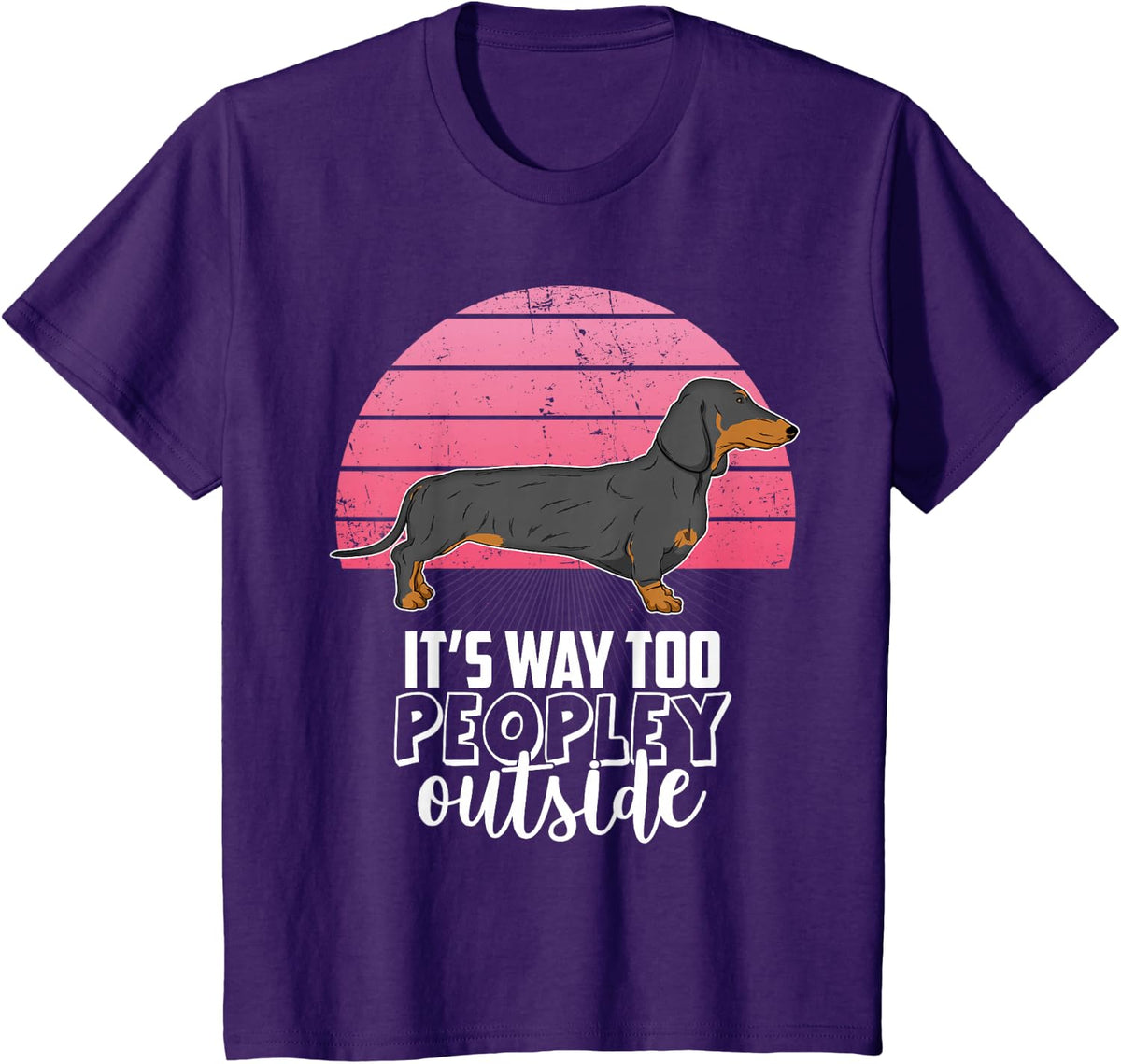 Dachshund Wiener Doxen Dog Vintage T-Shirt - Purple