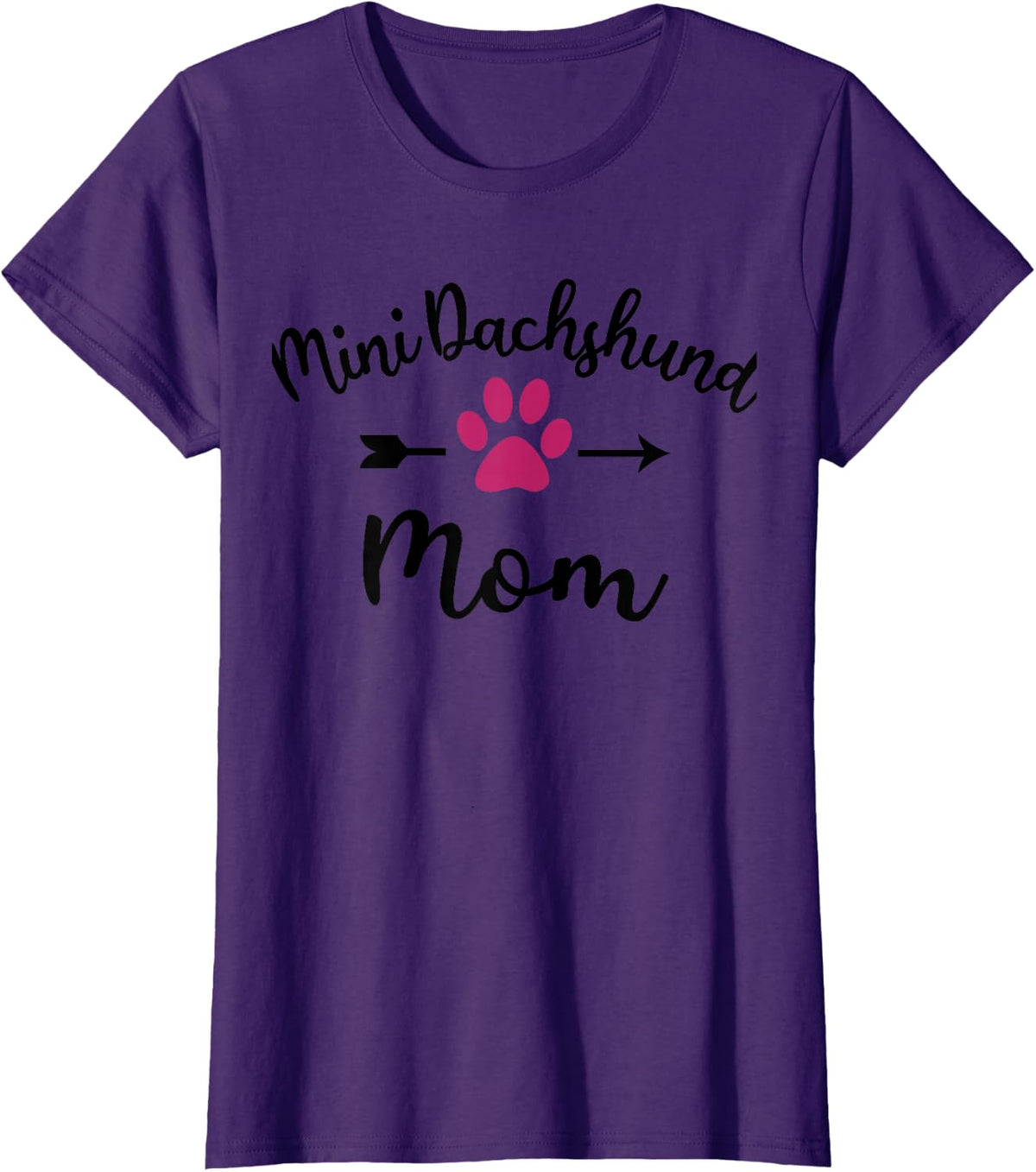 Funny Mini Dachshund Mom for Doxie Weiner Dog Lovers T-Shirt - Purple