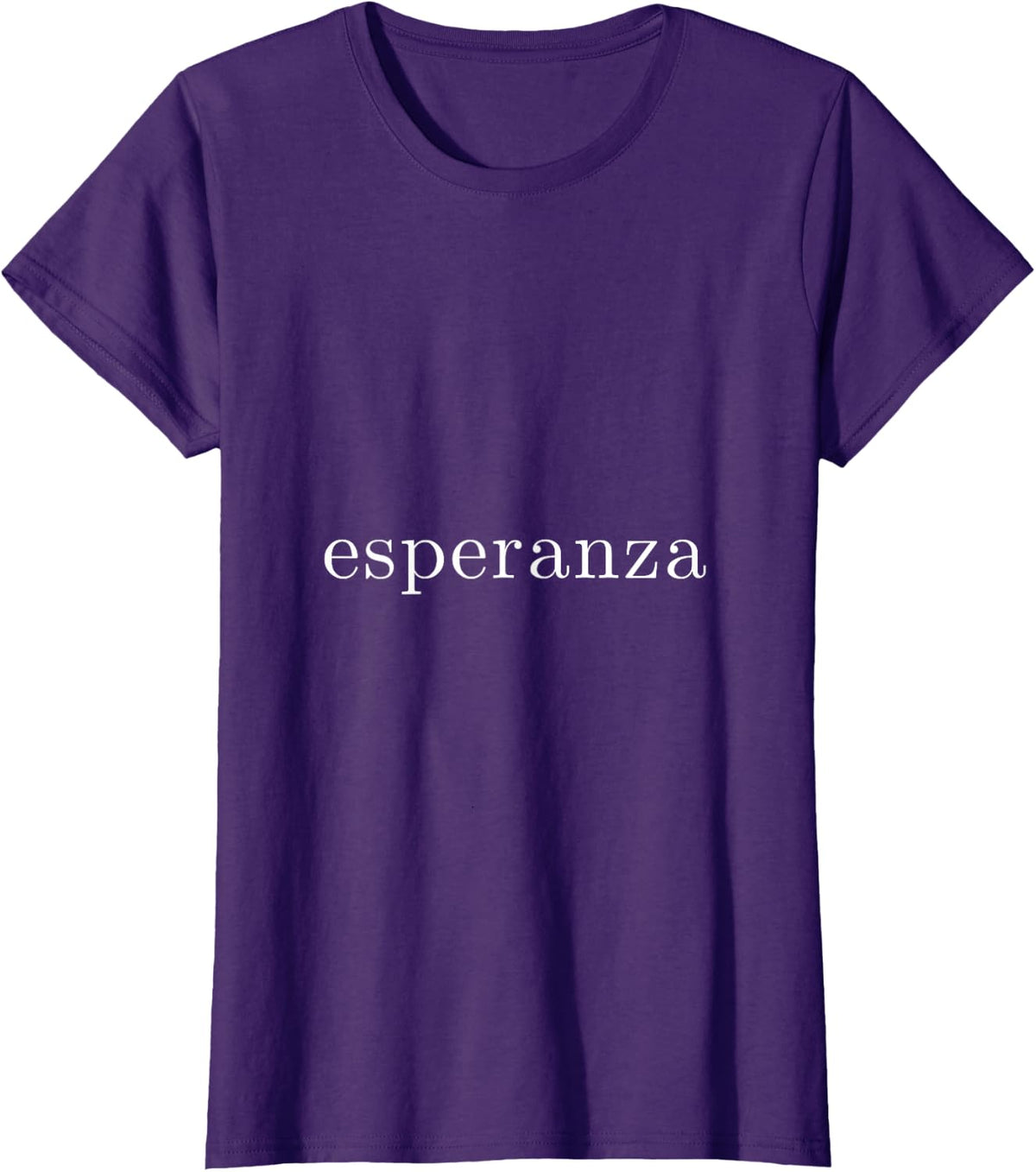 Esperanza Spanish Word Meaning Hope Inspirational T-Shirt - Purple