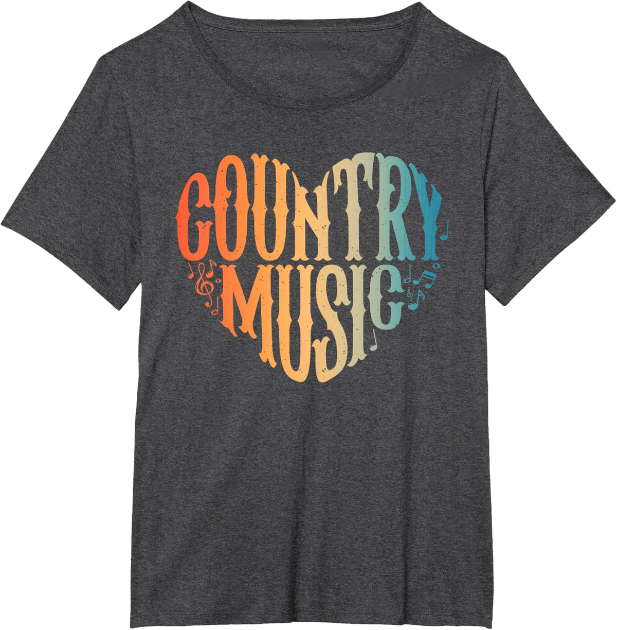 Cute Country Music Art For Men Women Concert Country Music T-Shirt - Dark Heather Grey
