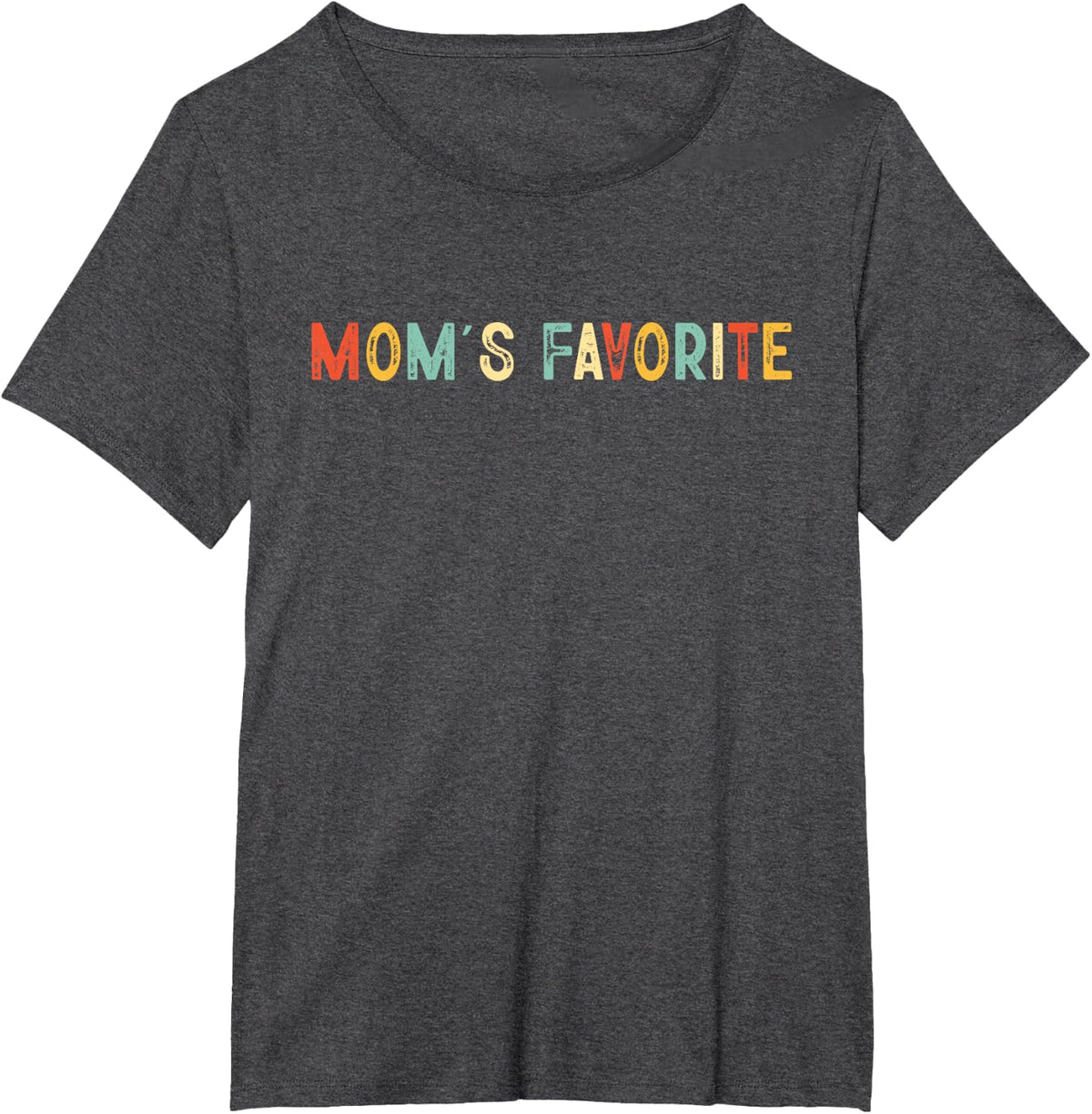 Moms Favorite Retro Funny Mom's Favorite Mother's Day T-Shirt - Dark Heather Grey