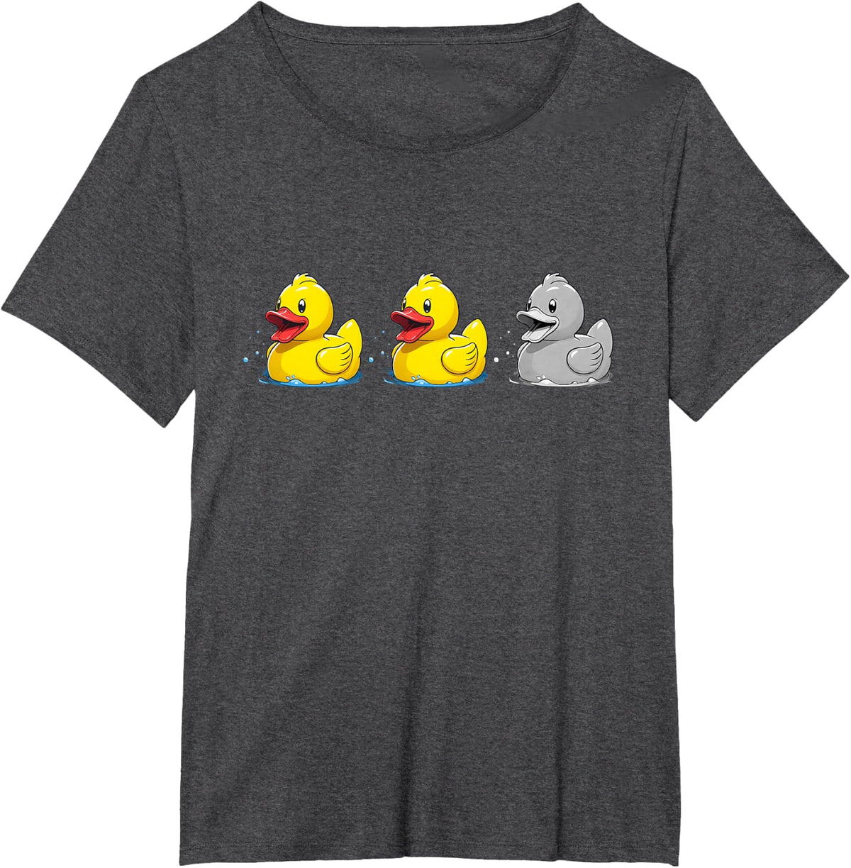 Duck Duck Grey Duck Funny Minnesota Joke Rubber Duck Lovers T-Shirt - Dark Heather Grey
