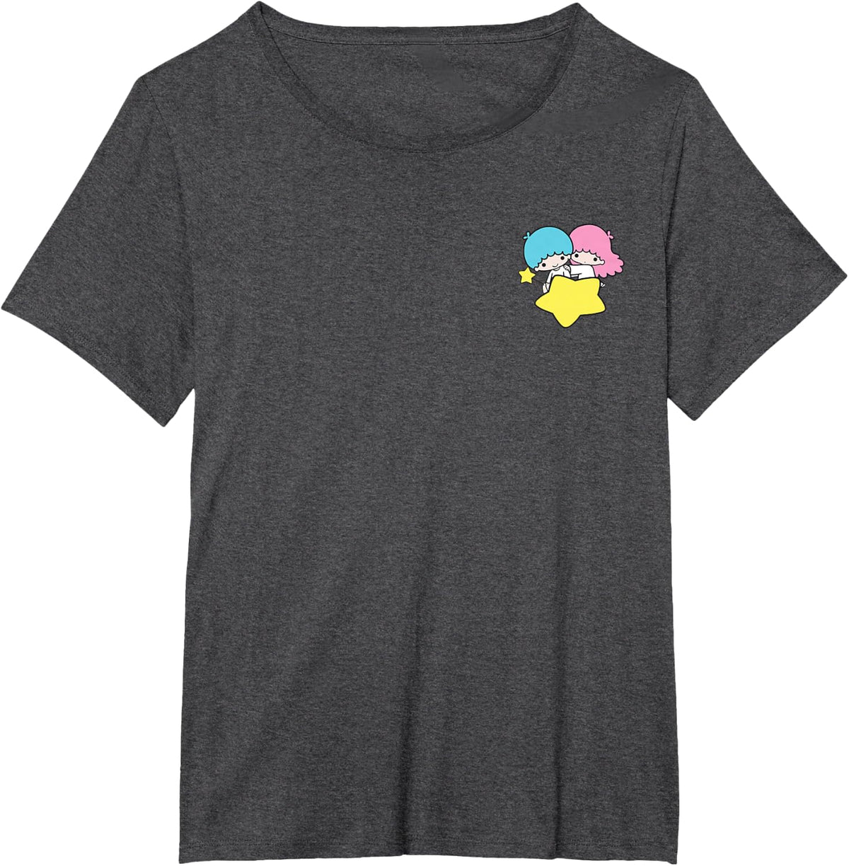 Little Twin Stars Dream Galaxy Pocket Tee T-Shirt - Dark Heather Grey
