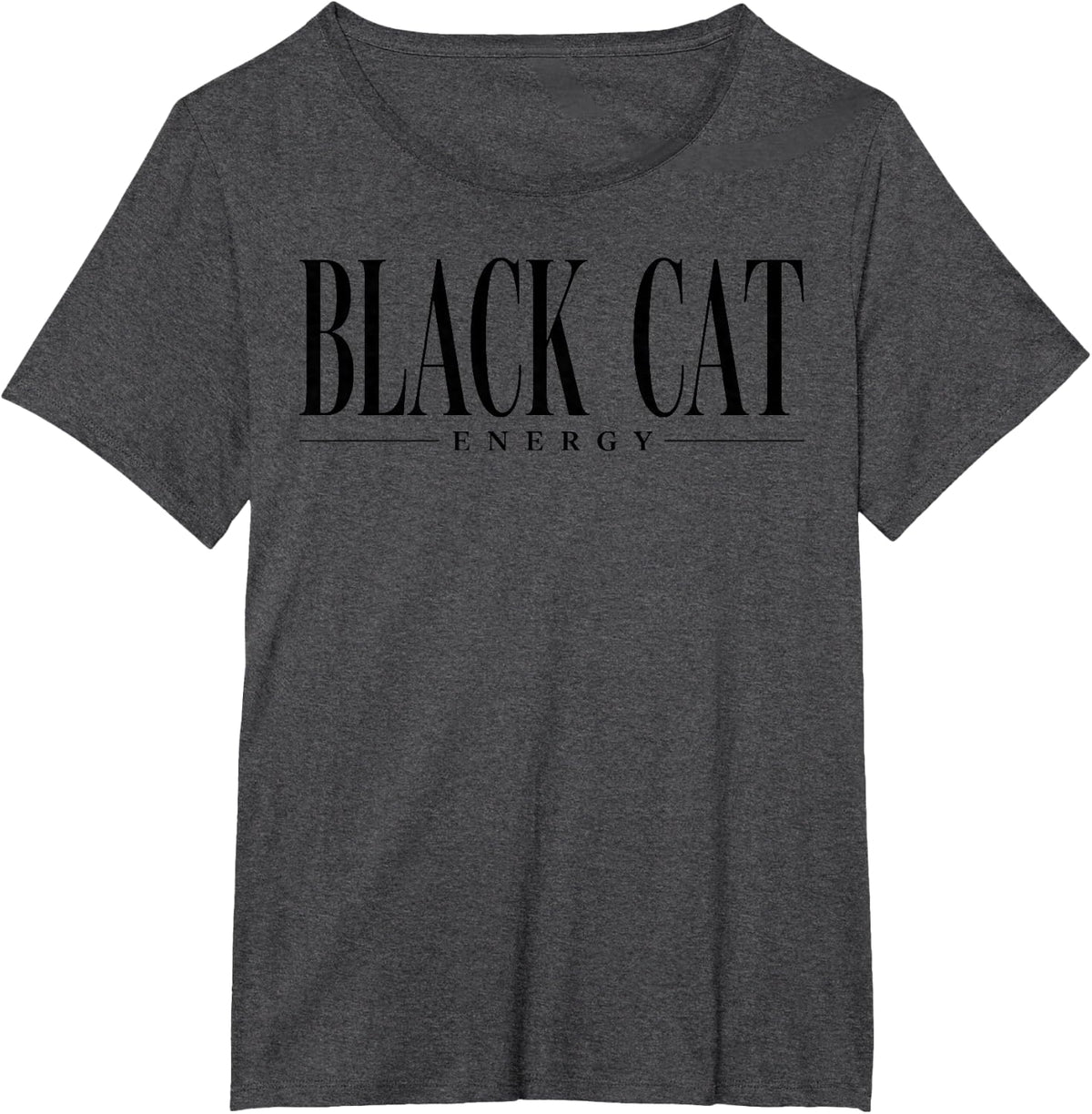 Black Cat Energy Vintage Halloween Girly Fall Spooky Season T-Shirt - Dark Heather Grey