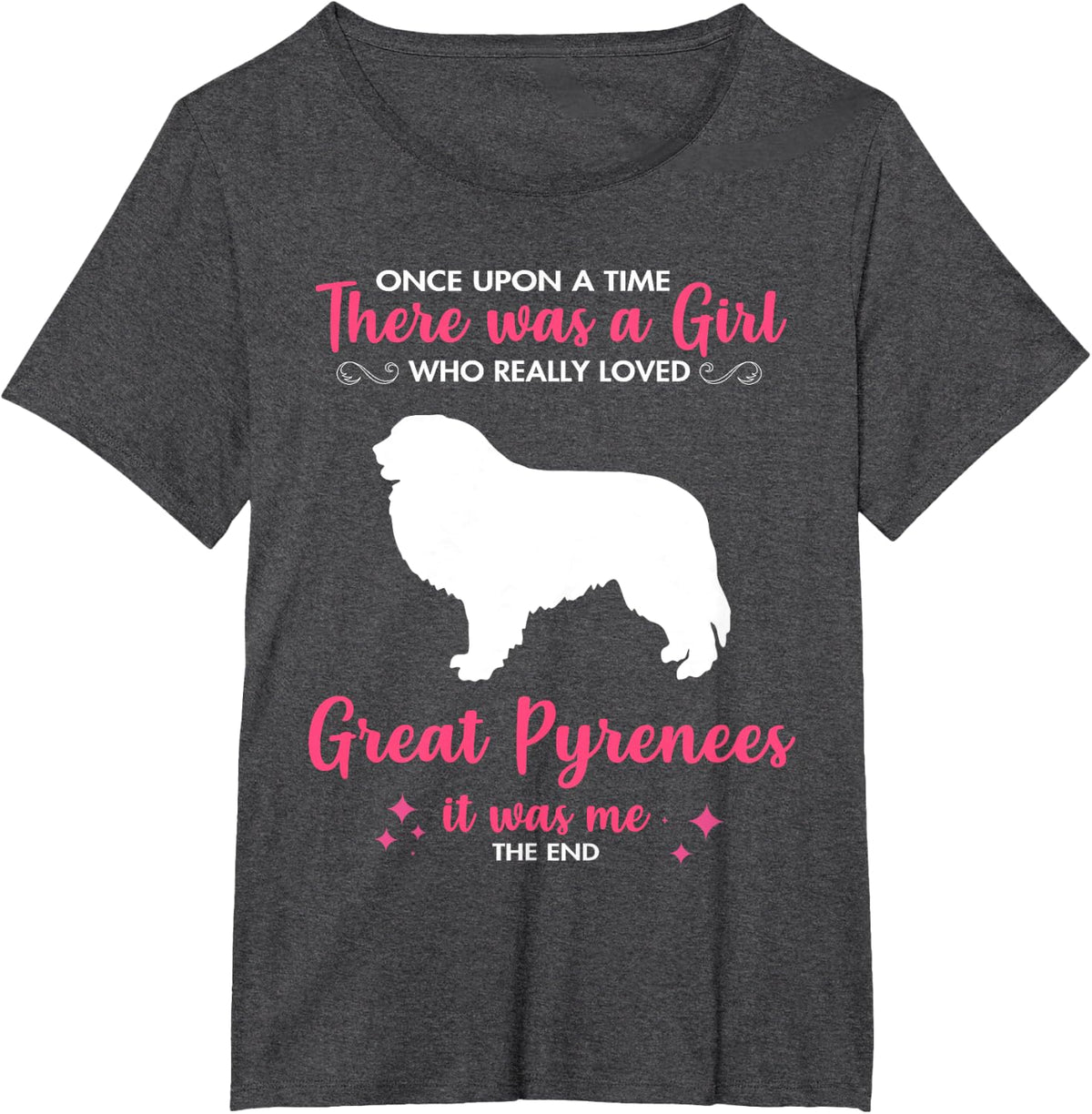 Girl Loves Great Pyrenees Dog Gift For Men Women Mom Dad Him T-Shirt - Dark Heather Grey