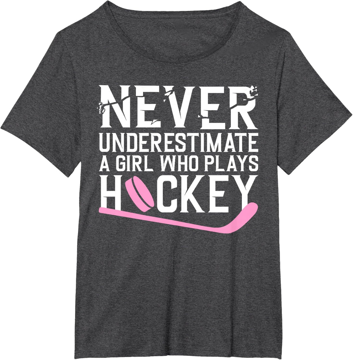 Funny Hockey For Women Girls Ice Hockey Player Hockey Lovers T-Shirt - Dark Heather Grey