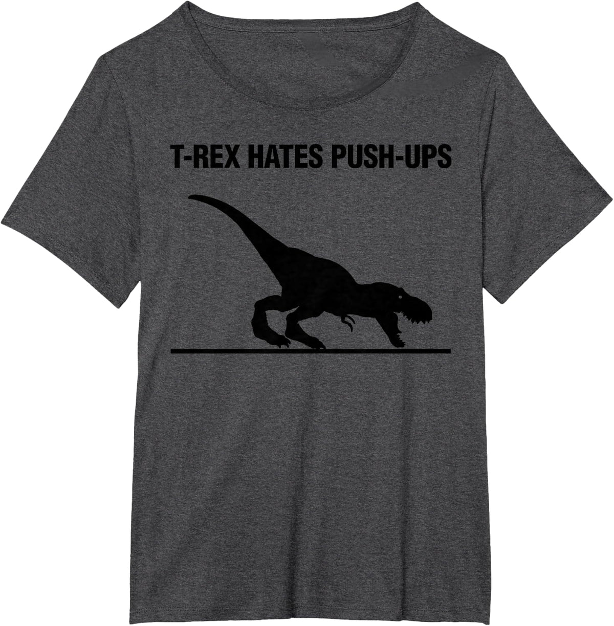T-rex Hates Push-ups T-Shirt - Dark Heather Grey