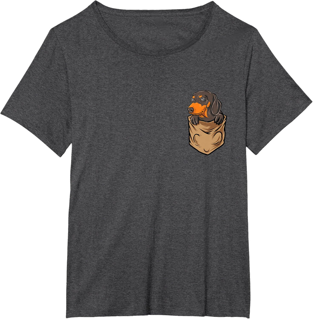 Dachshund In A Pocket - Dog Lover Animal Pet Breeder T-Shirt - Dark Heather Grey
