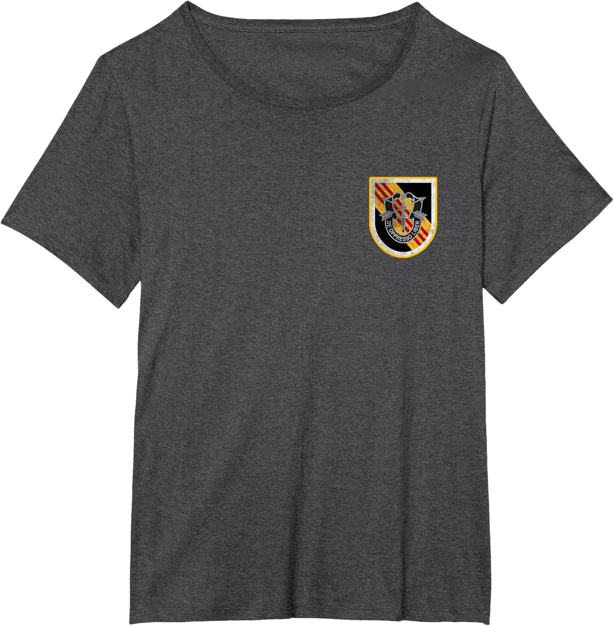 5th Special Forces Group SFG Logo Military Veteran Christmas T-Shirt - Dark Heather Grey