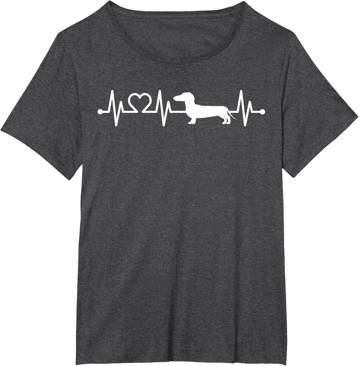ECG Heartbeat Dachshund Dackel Teckel for dog owners T-Shirt - Dark Heather Grey