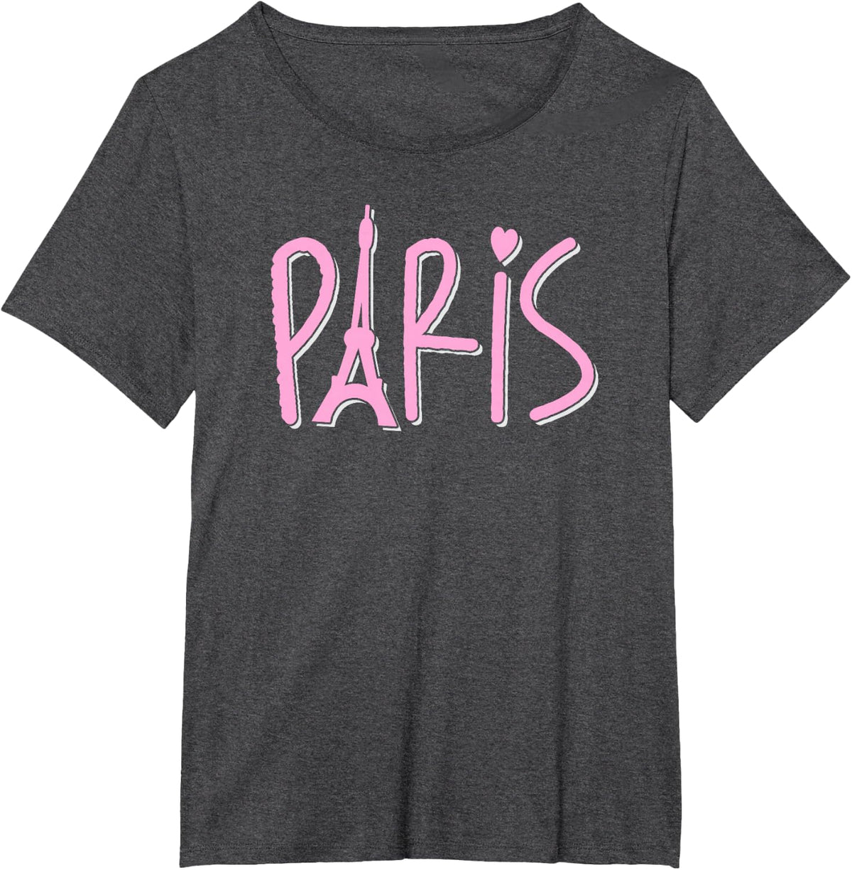 Ma Chérie Paris I Love Paris Eiffel Tower France T-Shirt - Dark Heather Grey