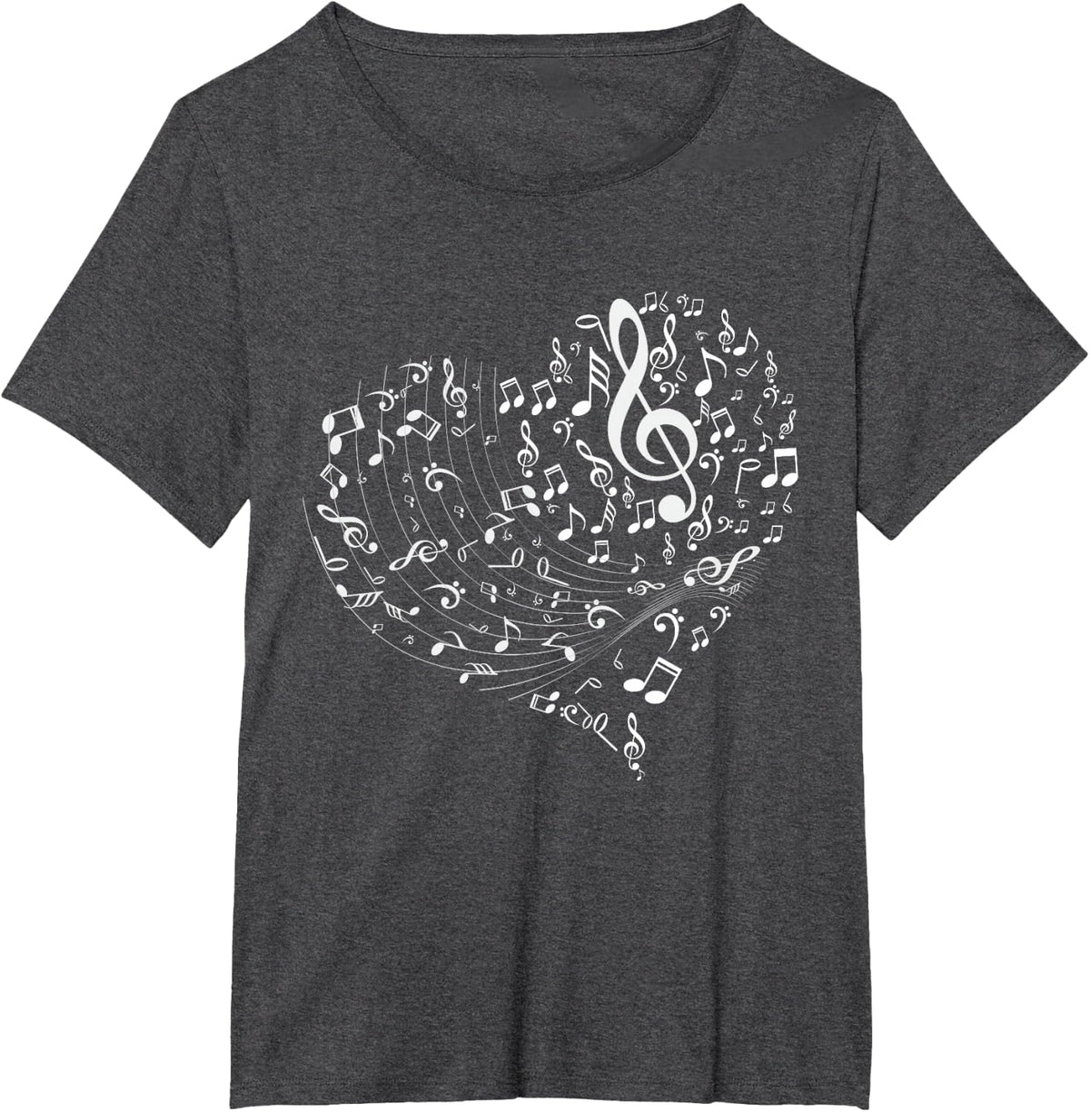 Musical Heart Singer Composer Musician Songwriter Music T-Shirt - Dark Heather Grey