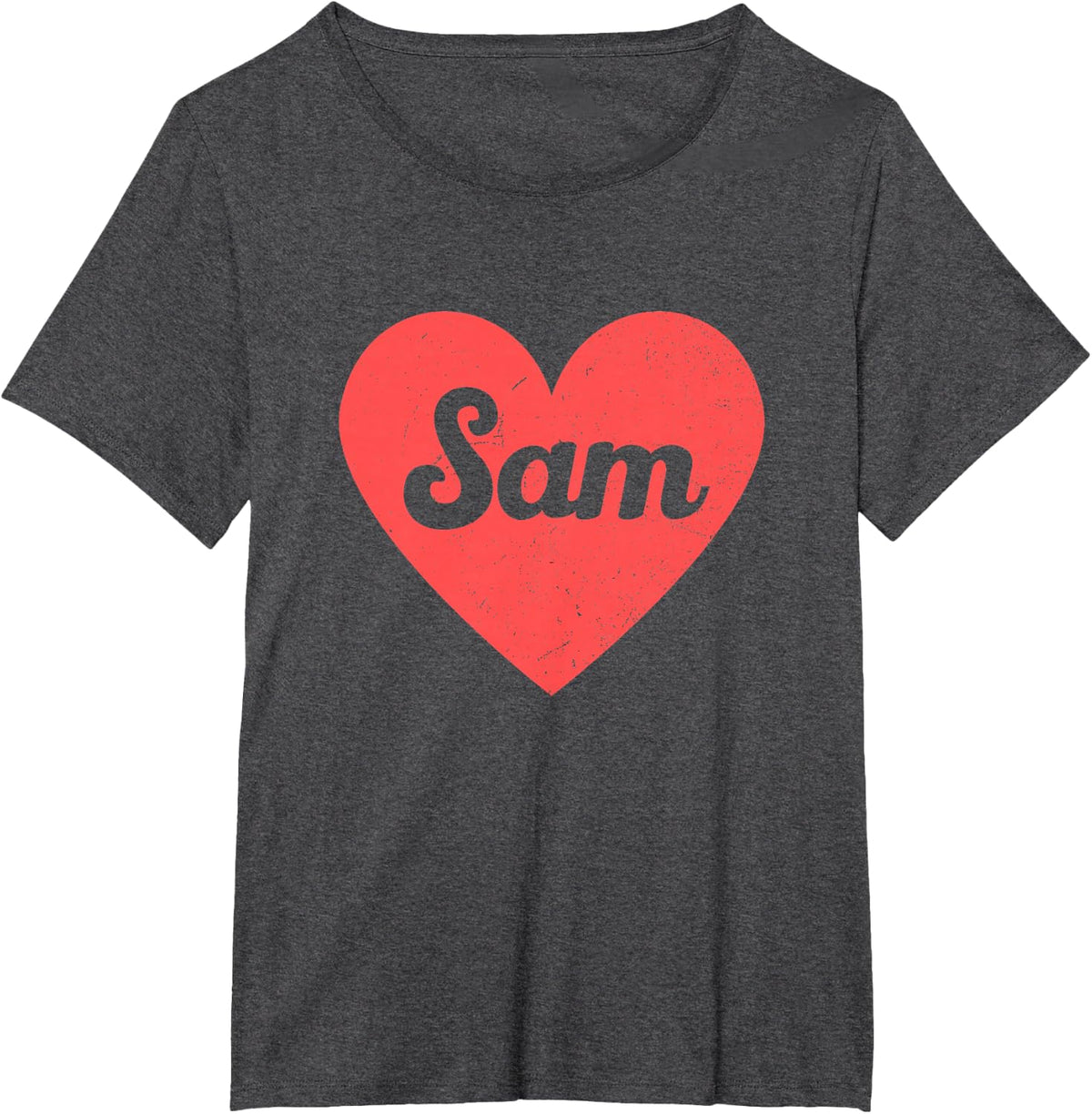I Heart Sam - First Names And Hearts, I Love Sam T-Shirt - Dark Heather Grey