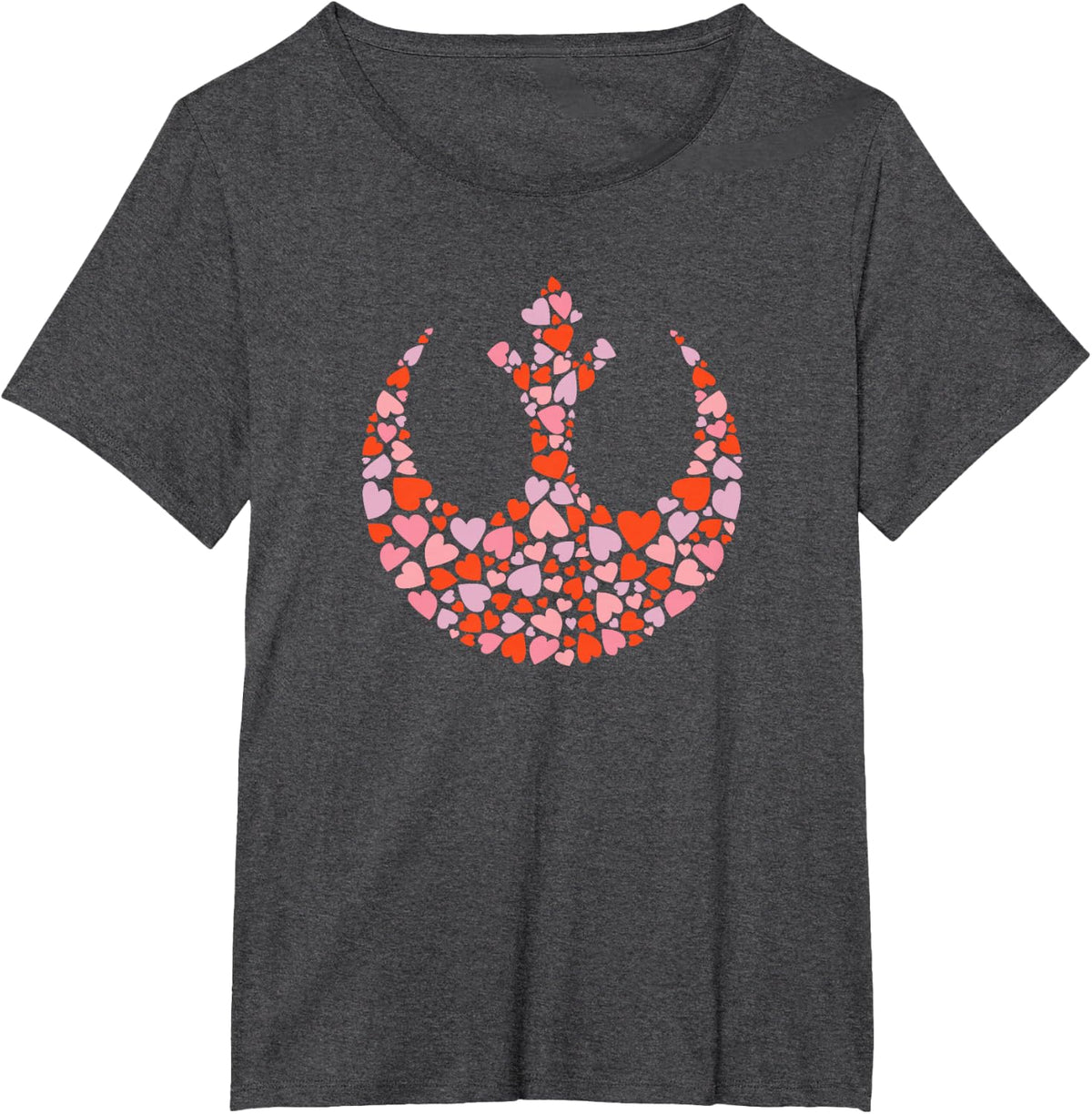 Star Wars Valentine's Day Rebel Alliance Symbol Logo Hearts T-Shirt - Dark Heather Grey