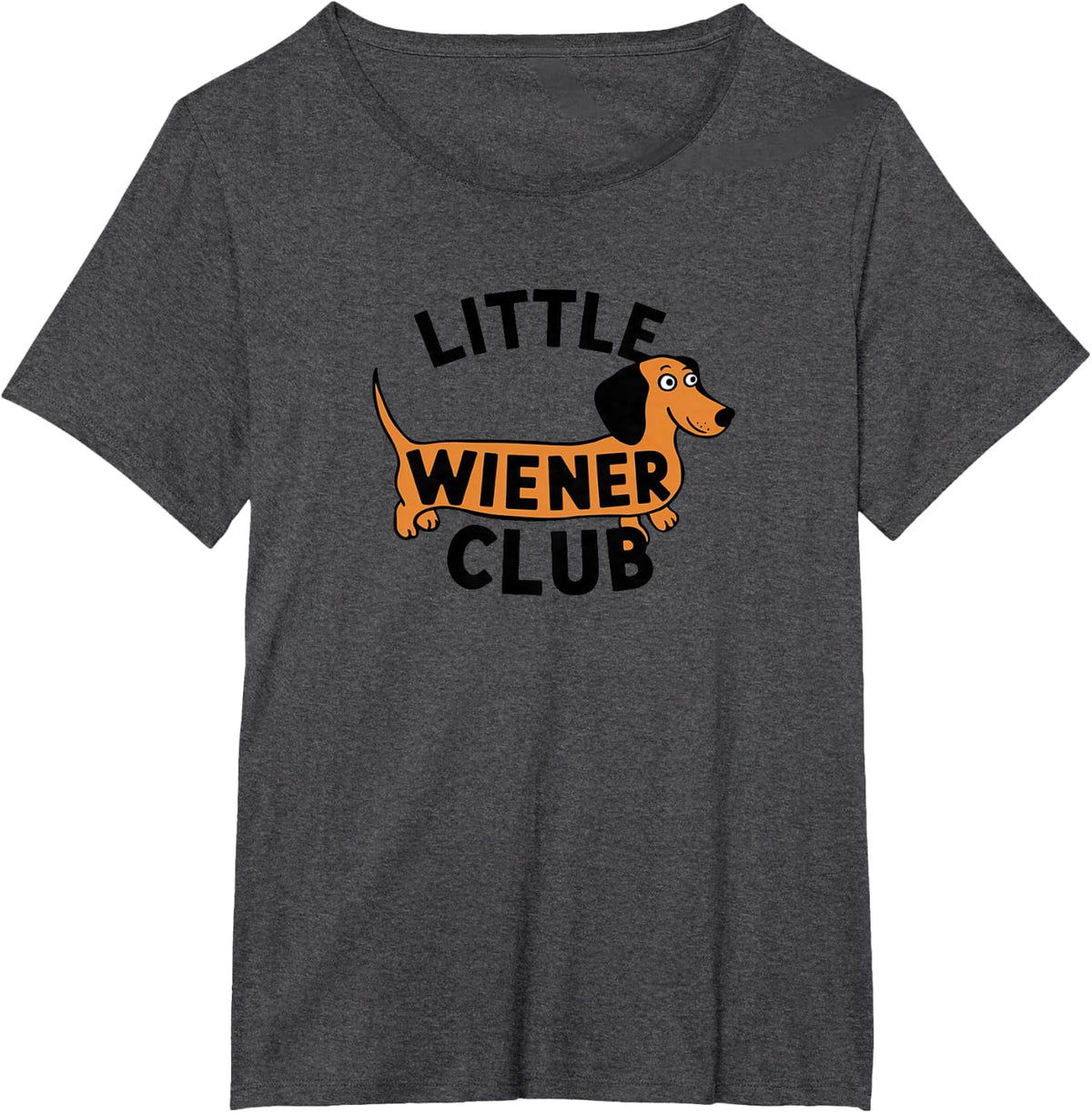 Little Wiener Club dachshund Dog lover Tees bags and Decor T-Shirt - Dark Heather Grey