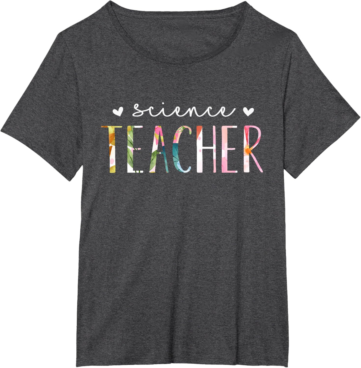 Science Teacher Cute Floral Design T-Shirt - Dark Heather Grey