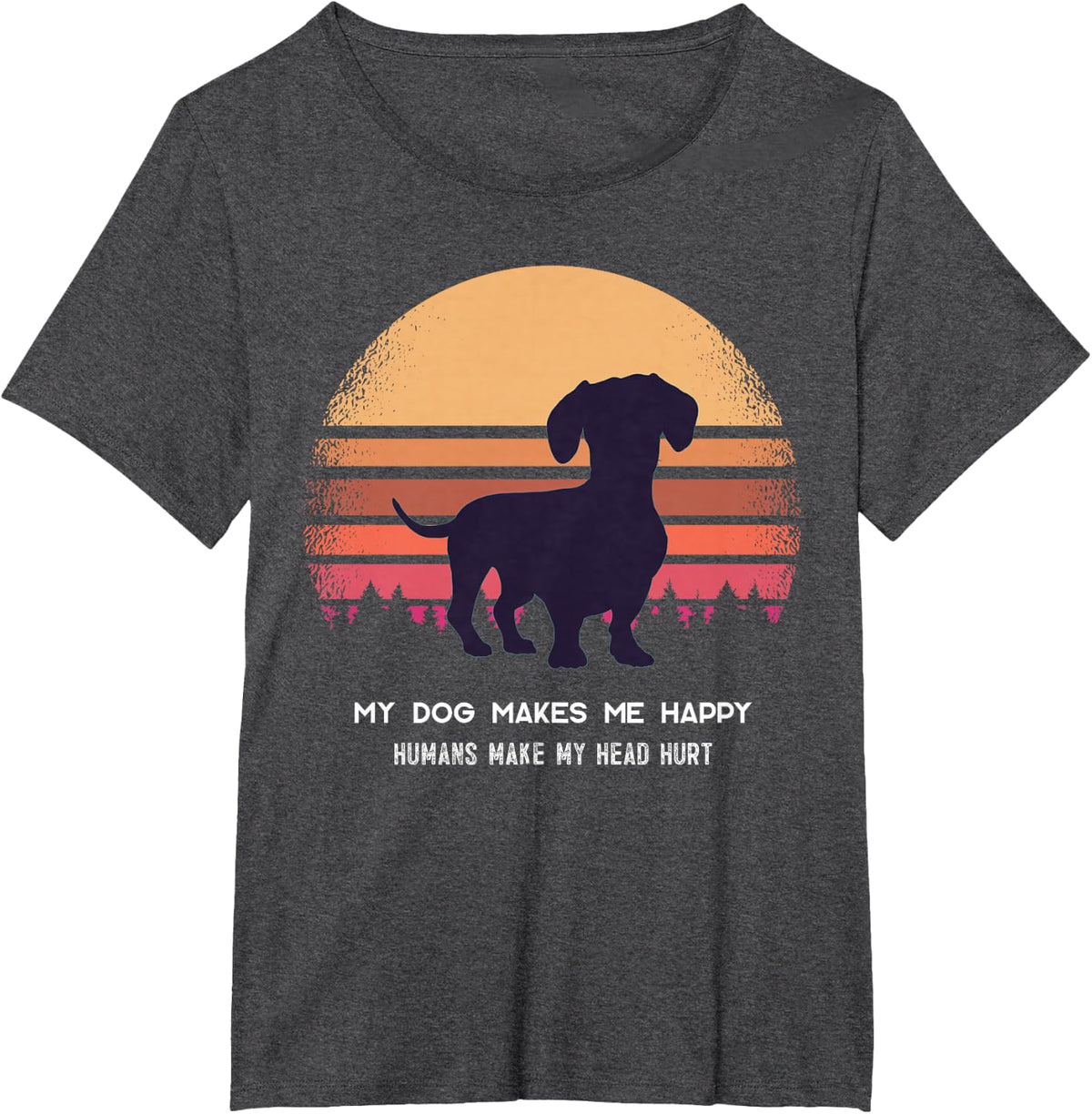 Dachshund Doxie Wiener Sausage Dog T-Shirt for Men Women Kids - Dark Heather Grey