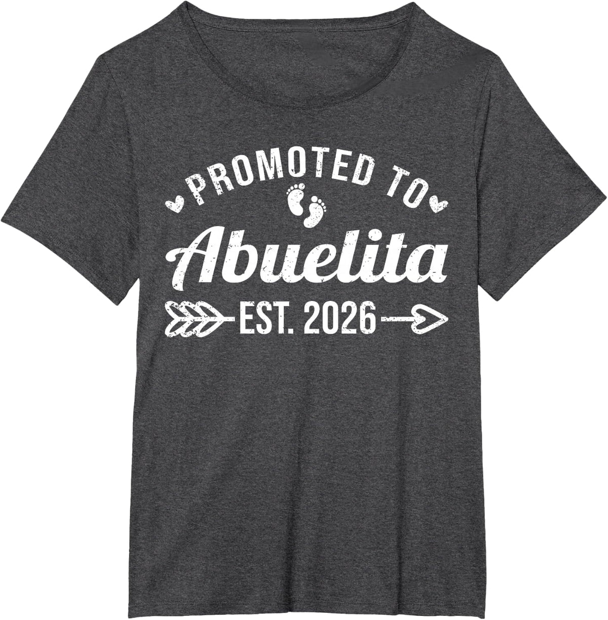 Promoted to Abuelita EST. 2026 Funny Soon to Be Abuelita T-Shirt - Dark Heather Grey