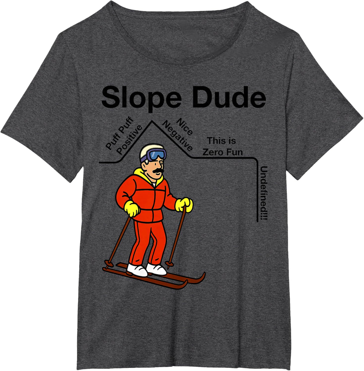 Funny Nerdy Slope Dude Geometry Algebra Math Teacher T-Shirt - Dark Heather Grey