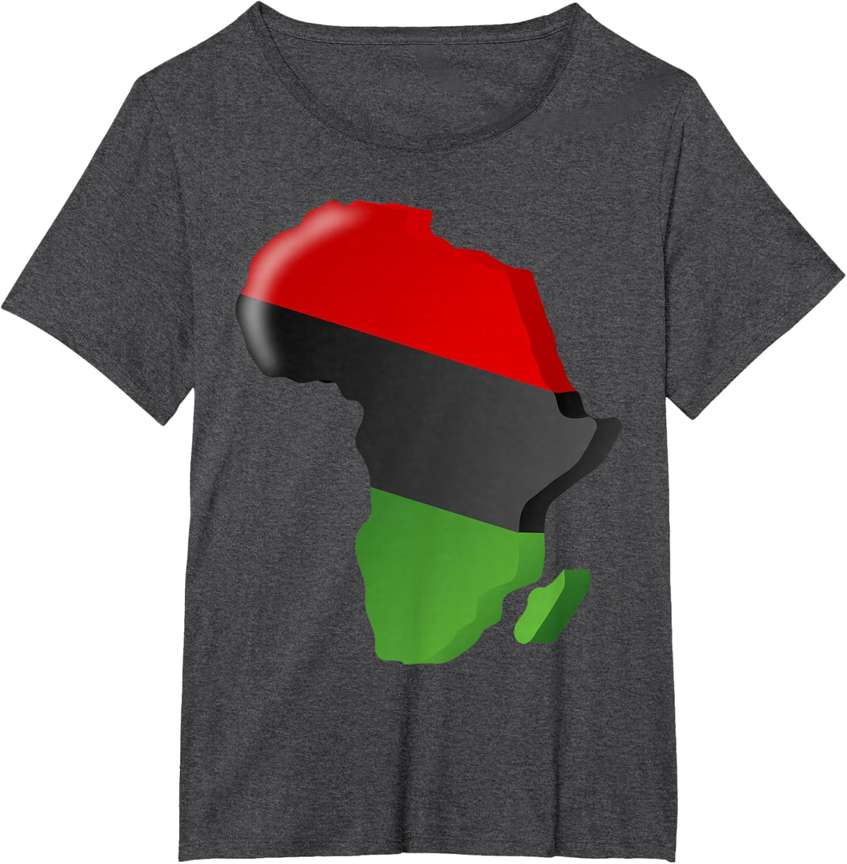 Pan-African T-Shirt Unia Flag Map Continent T-Shirt - Dark Heather Grey
