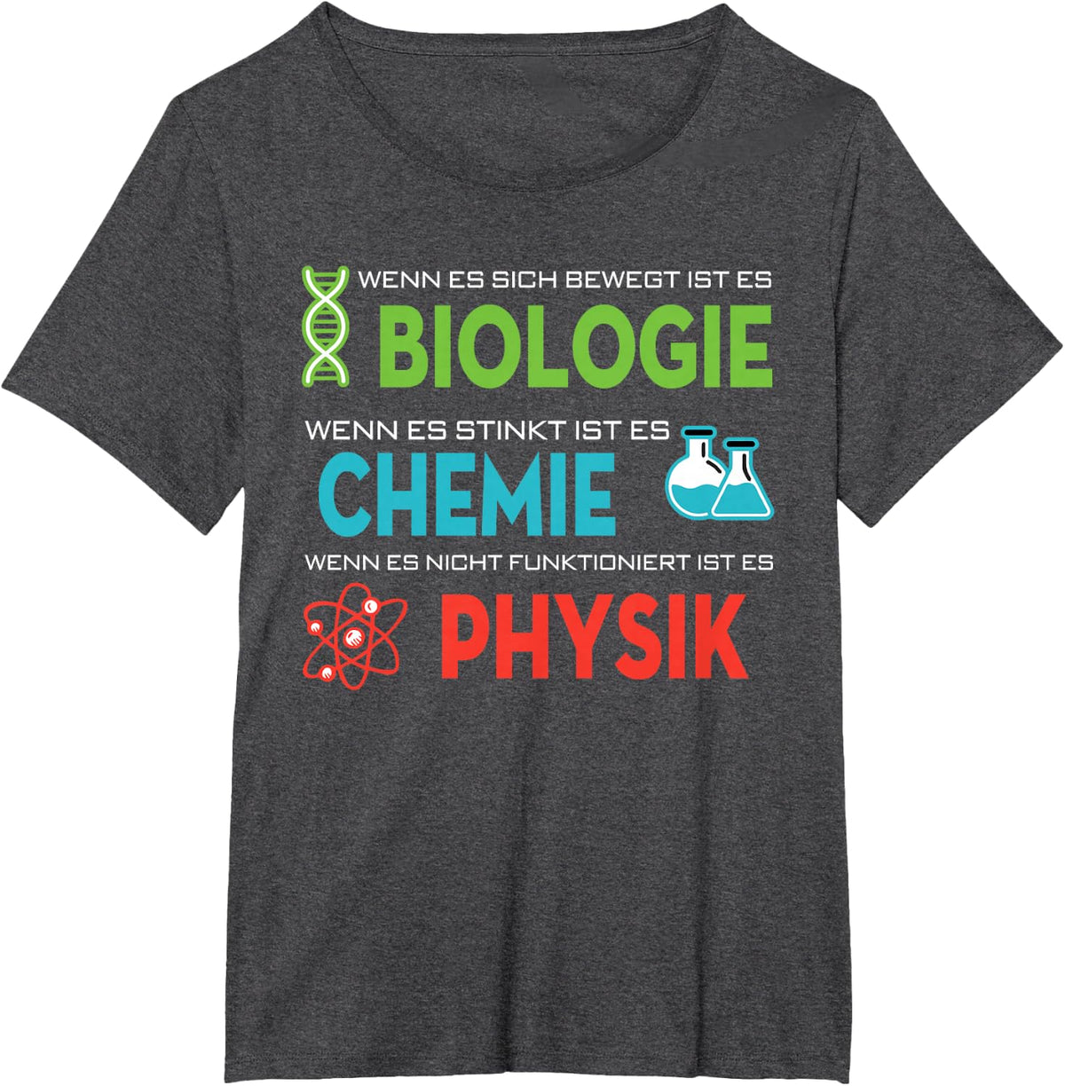 Lustige Wissenschafts Bekleidung Cool Science Biology Chemistry Physics Graphic T-Shirt - Adult, Unisex, Short Sleeve,