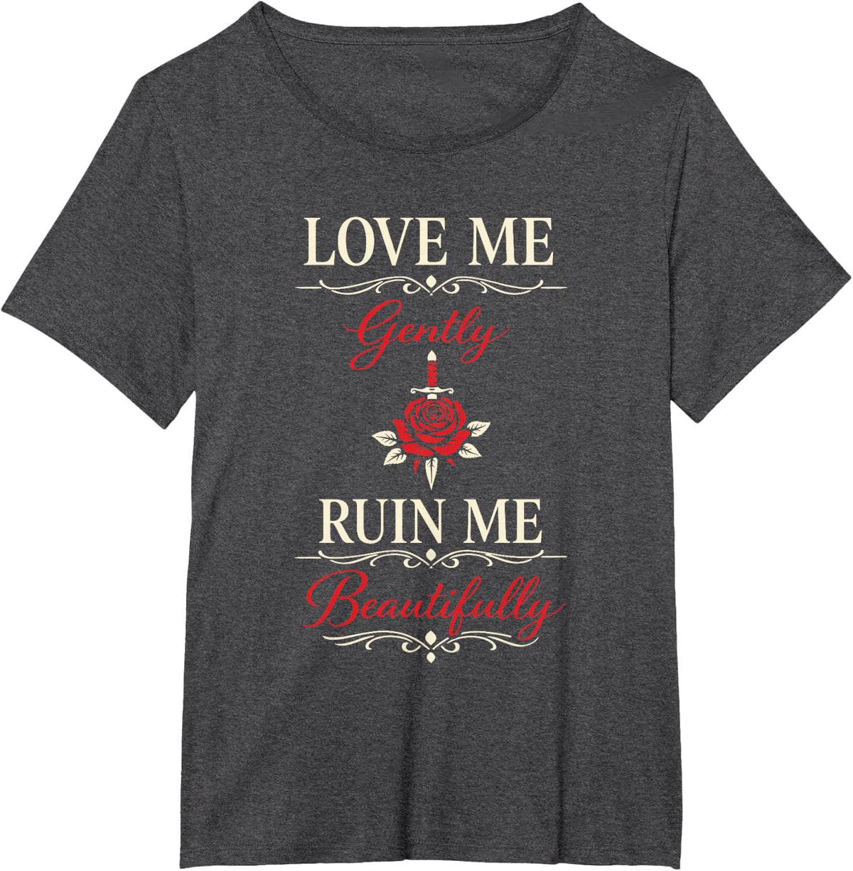 Vamp Romantic Romantic Goth Dark Romance Gothic Romance T-Shirt - Dark Heather Grey
