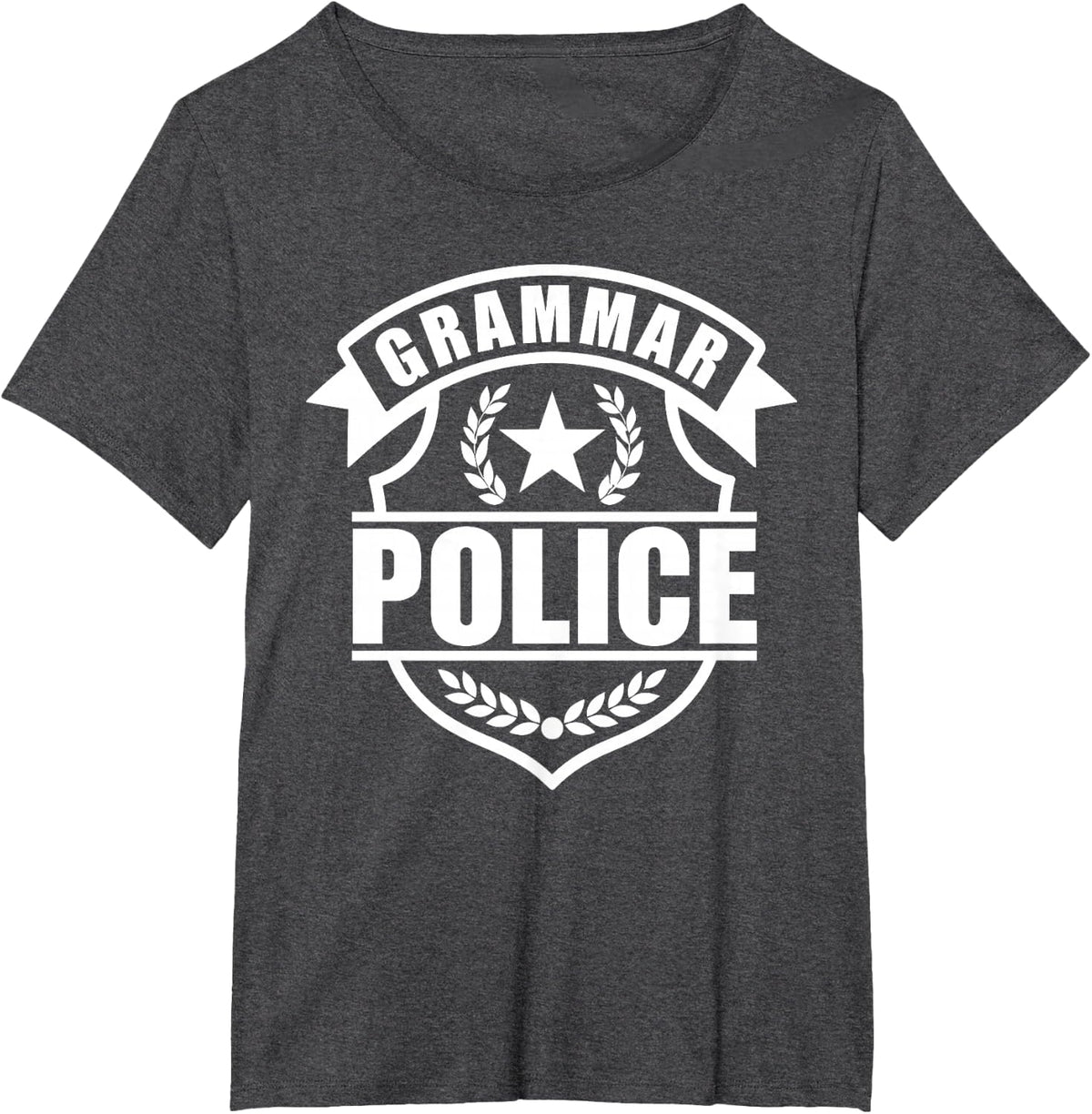 Grammar Police Art for Men Women Kids Language Arts Grammar T-Shirt - Dark Heather Grey
