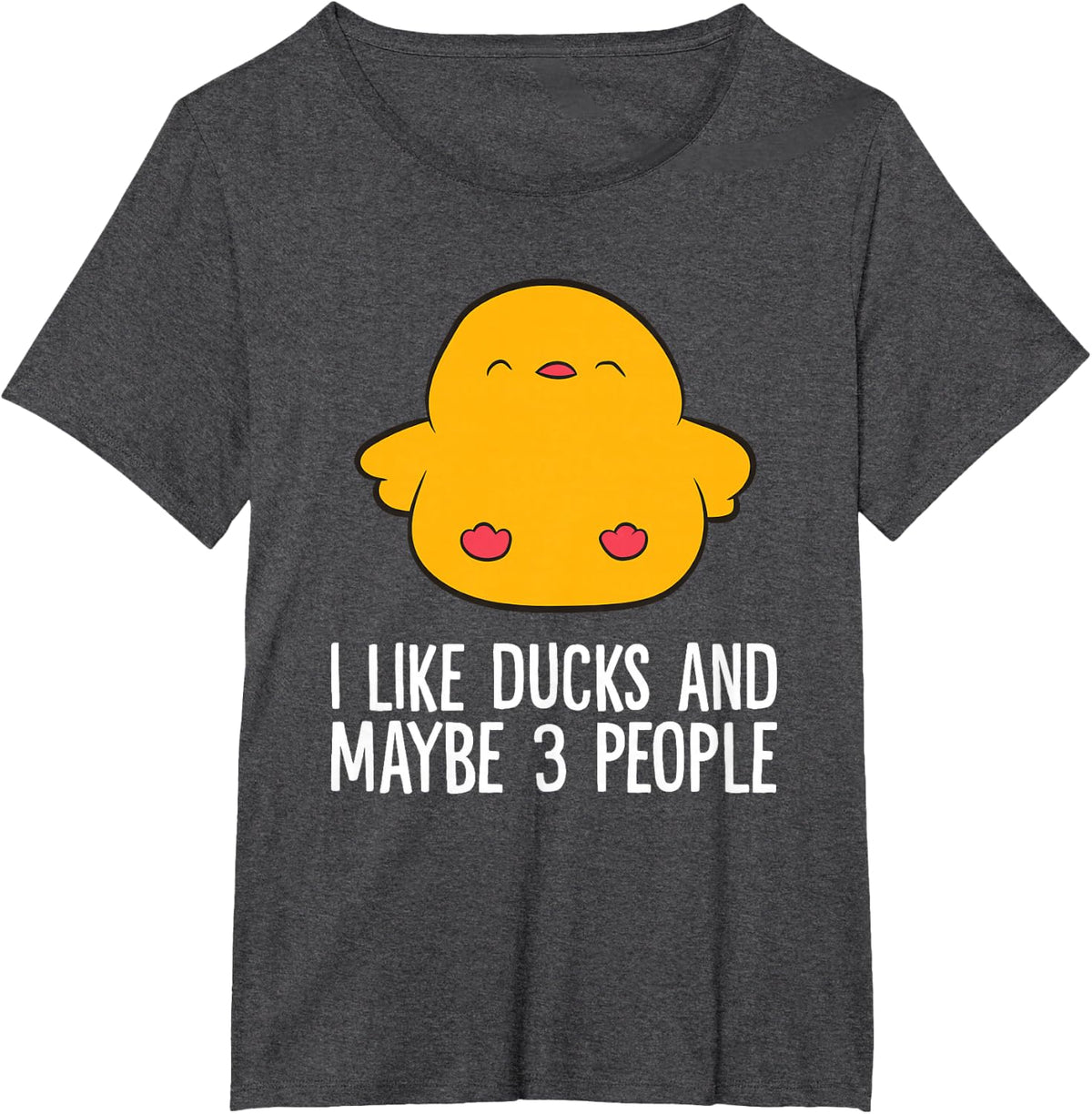 I Like Ducks And Maybe Like 3 People Ducks T-Shirt - Dark Heather Grey