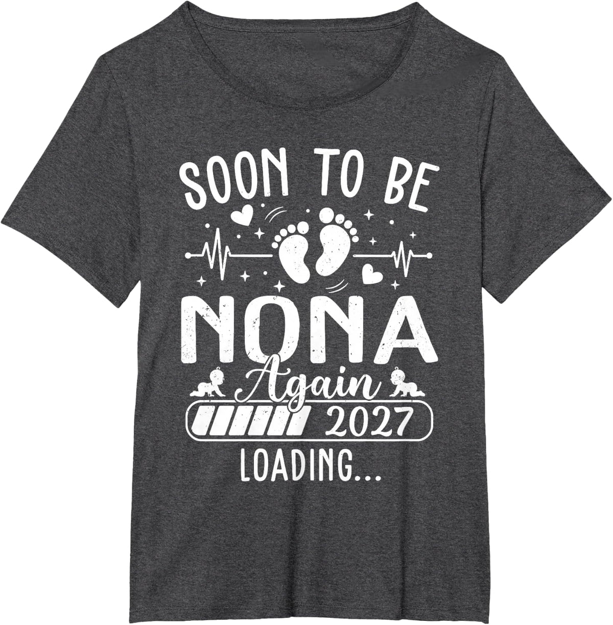 Soon to Be Nona Again 2027 Loading T-Shirt - Dark Heather Grey