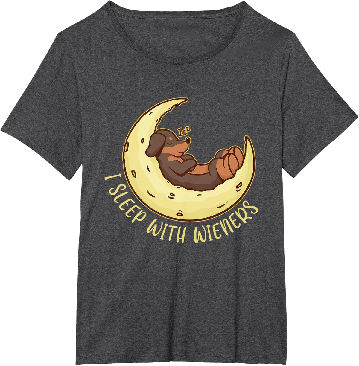 I sleep with wieners for a Dachshund Mom Weiner Dog T-Shirt - Dark Heather Grey