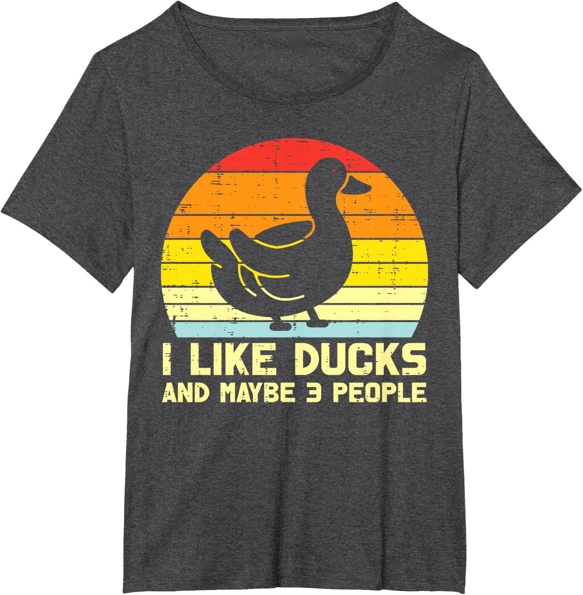 I Like Duck Maybe 3 People Retro Farm Farmer Men Women Kids T-Shirt - Dark Heather Grey